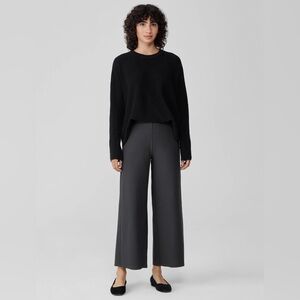 Eileen Fisher Wide Leg Crepe Stretch Pants, Size S Color Charcoal